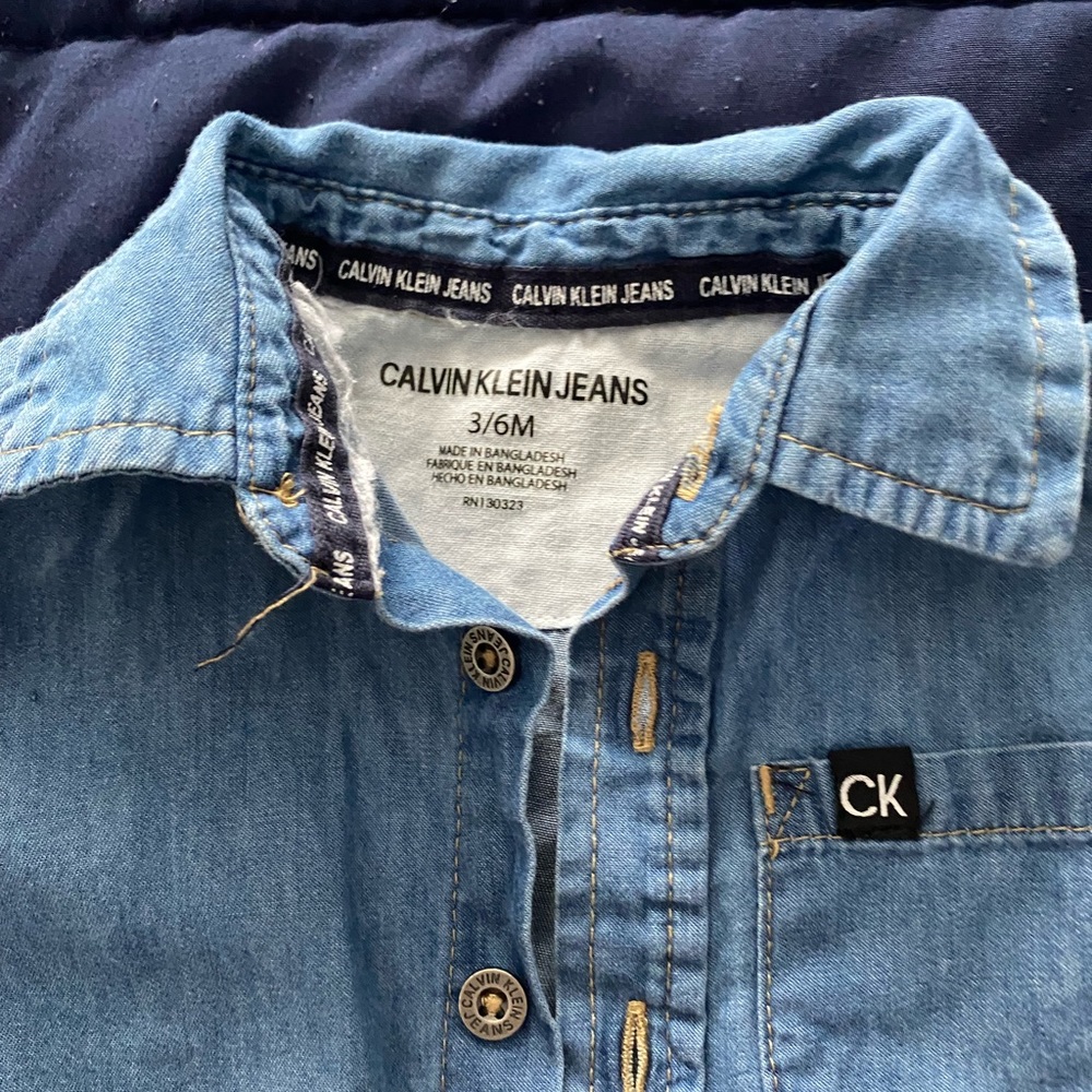 Calvin Klein button up with cargo jeans